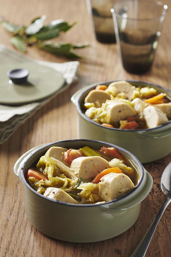 Délices soufflés cèpes et pieds de morilles en bouillon d'automne