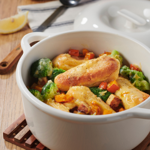 Marmite de Quenelles de l’Atelier brochet au beurre citronné, brocoli, poireau et patate douce